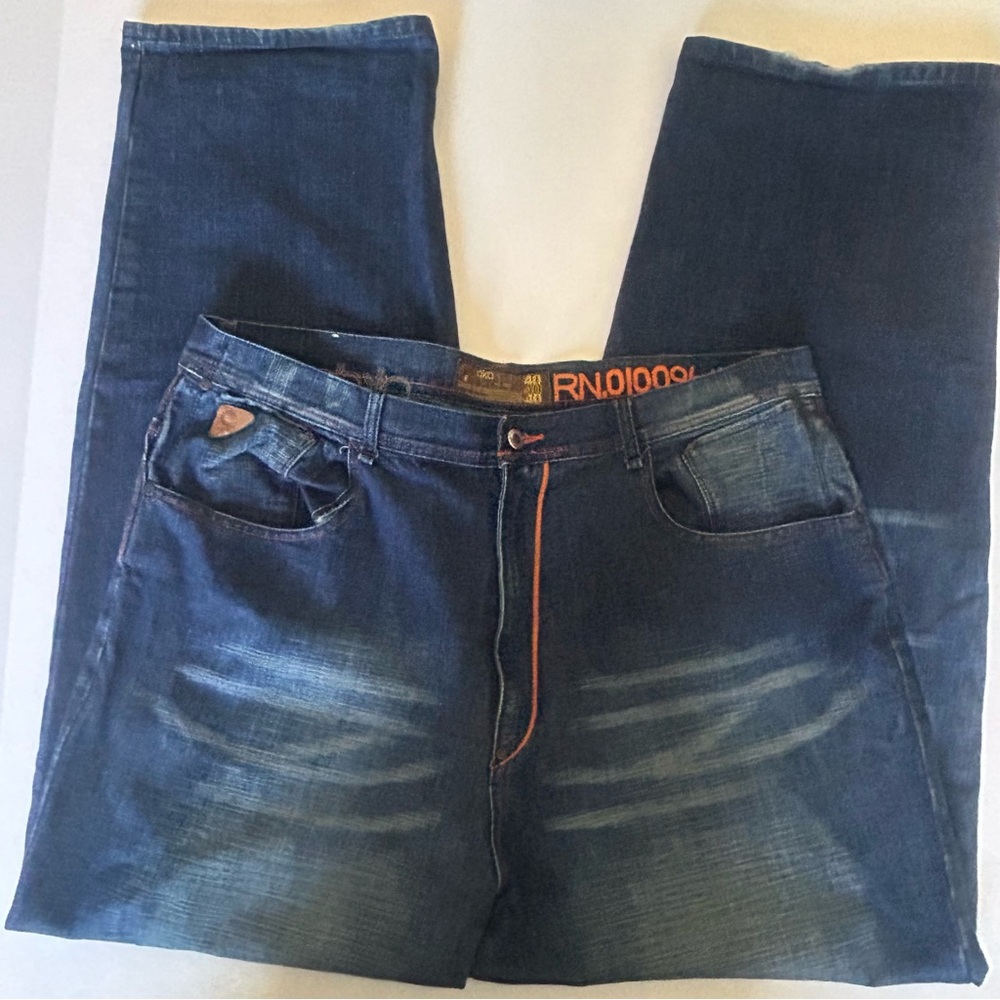 Akademiks Jeans AKDMKS CDC Mens 40 Baggy Hip Hop Rap Y2K Medium Denim‎ 5 Pocket.